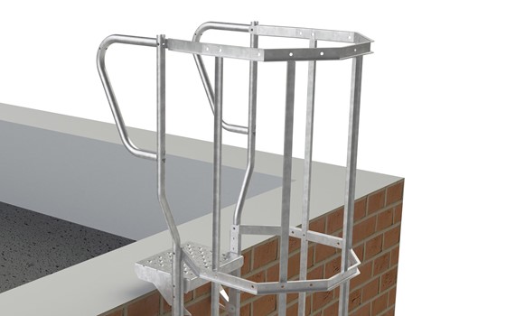Handlauf mit Bügel für Fassadenleiter