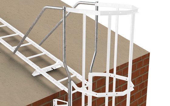 Handlauf mit Strebe für Fassadenleiter