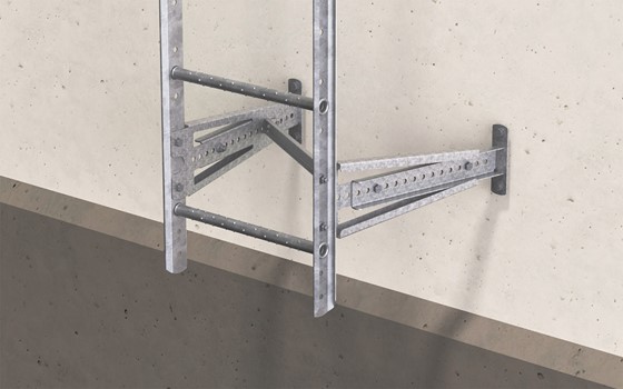Einstellbare Konsolen für Fassadenleiter