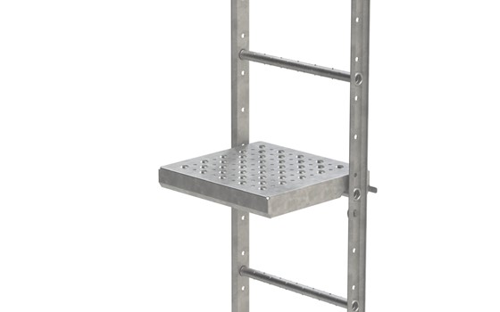 Klappbare Standplatte für Fassadenleiter