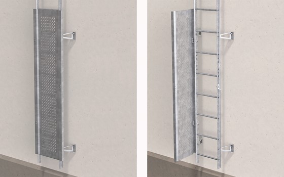 Klettersperre für Fassadenleiter