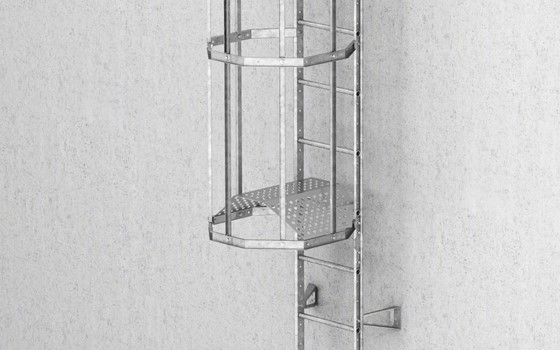 Verschließbare Klappe für Fassadenleiter