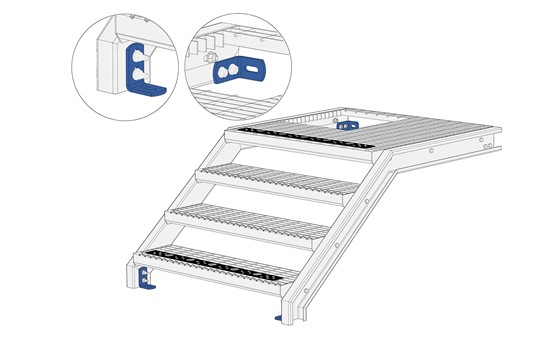 Befestigungswinkel für gerade Treppe