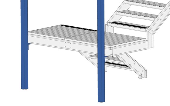 Träger für gerade Treppe
