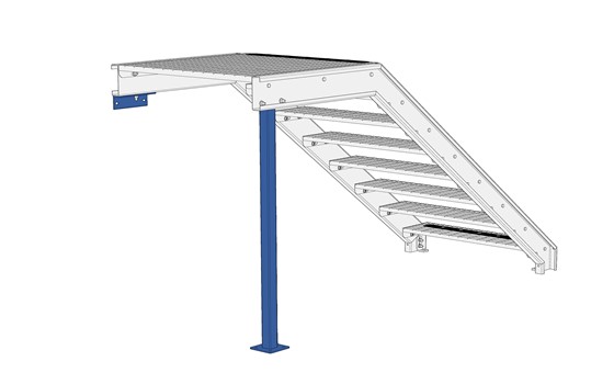 Stützbeine für gerade Treppen