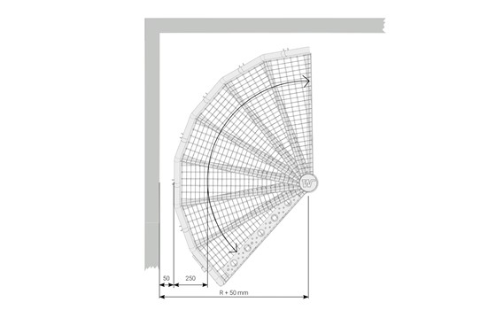 Abstand zur Wand für Spindeltreppe