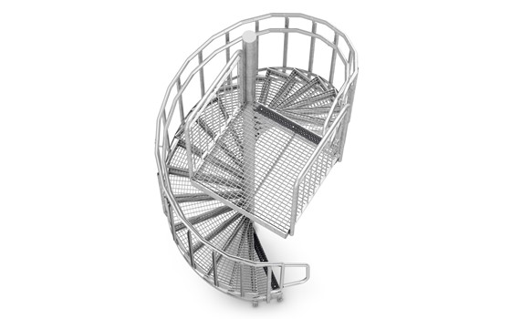 Spindeltreppe quadratisch Treppenabsatz